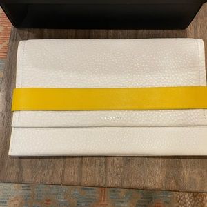 Coach Yellow and White 12” clutch